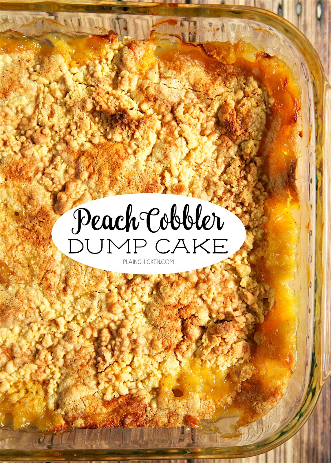peach cobbler dump cake brown sugar